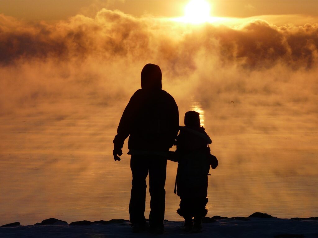 father, son, sunrise-79456.jpg
